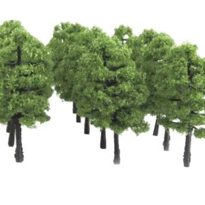 Train layout scale model trees